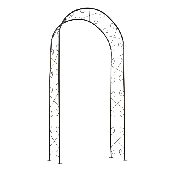 Metall-Rosenbogen schwarz 230 x 100 x 37 cm - Image 2