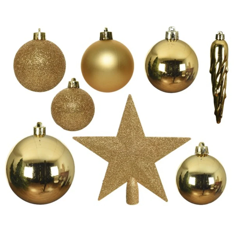 Unzerbrechlicher Christbaumschmuck Gold (33 Stück) - Image 2
