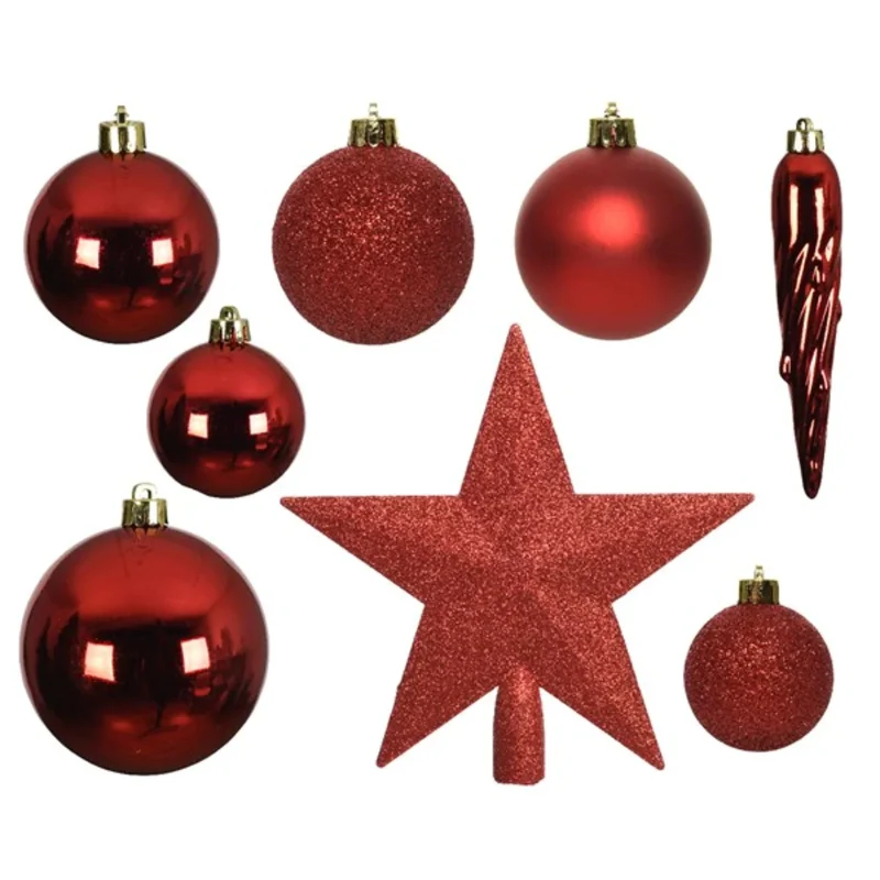Unzerbrechlicher Christbaumschmuck Rot (33 Stück) - Image 2