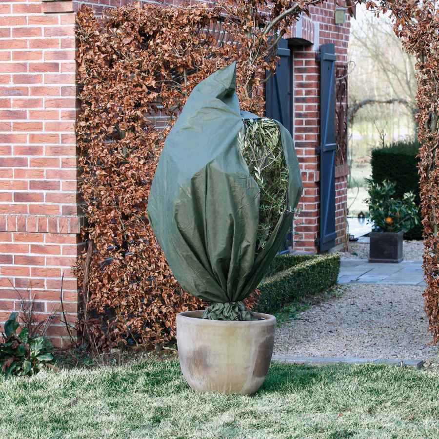 Wintervlies, Husse mit Zip, Saum & Zugband grün - Image 2